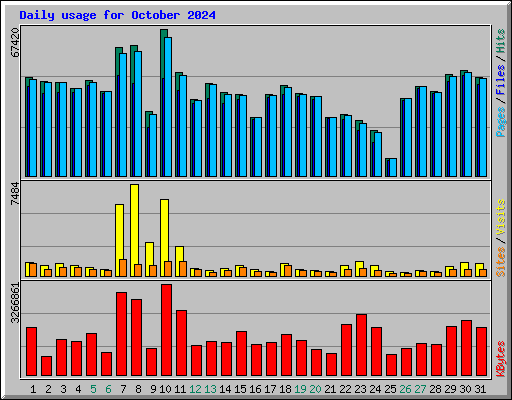 Daily usage for October 2024