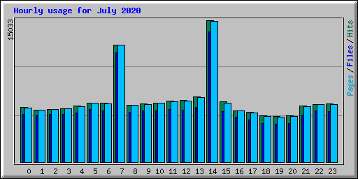 Hourly usage for July 2020