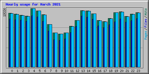 Hourly usage for March 2021