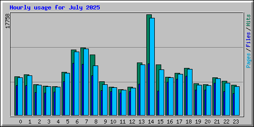 Hourly usage for July 2025